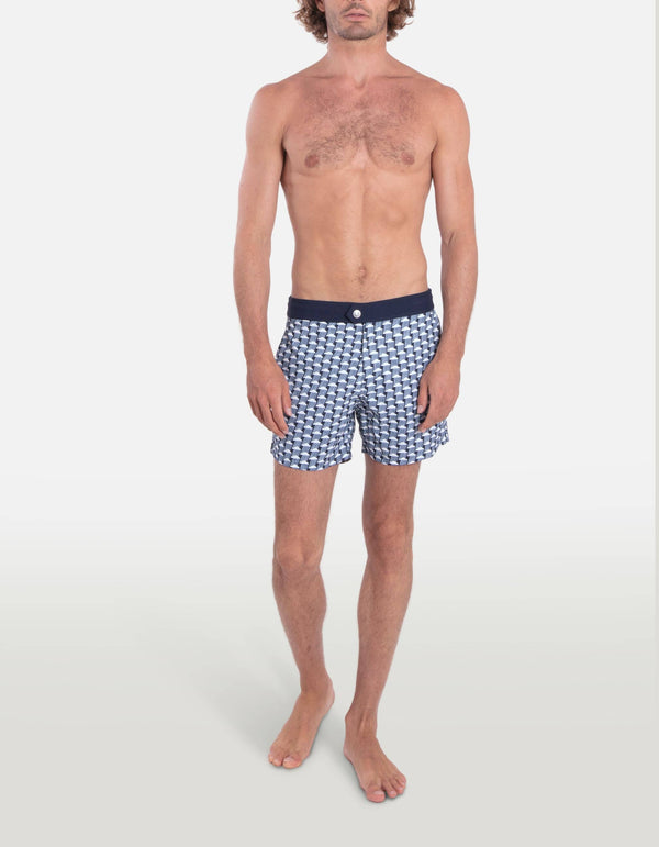 Louis Vuitton Men's Pink Navy Tailored Board Swim Shorts