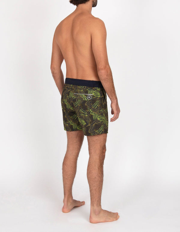 Gize - P04. Green Feve & Navy Swim Shorts - Gize MACKEENE 