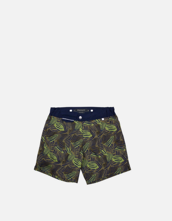 Gize - P04. Green Feve & Navy Swim Shorts - Gize MACKEENE 