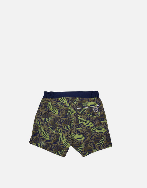 Gize - P04. Green Feve & Navy Swim Shorts - Gize MACKEENE 