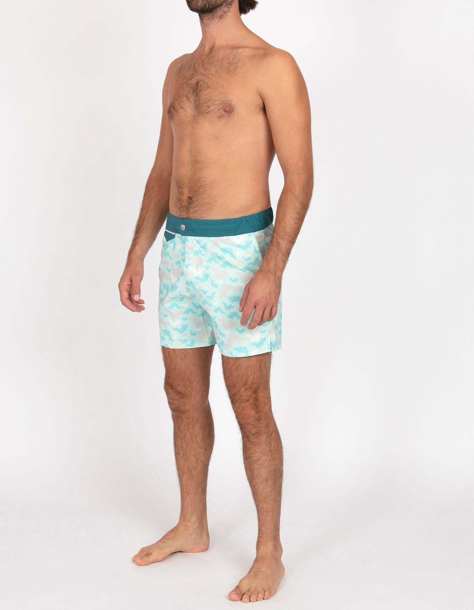 Gize - P07. St Bat Turquoise & Duck Swim Shorts - Gize MACKEENE 