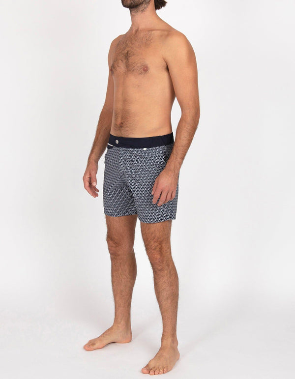 Gize - P16. Chevron Navy & Navy Swim Shorts - Gize MACKEENE 